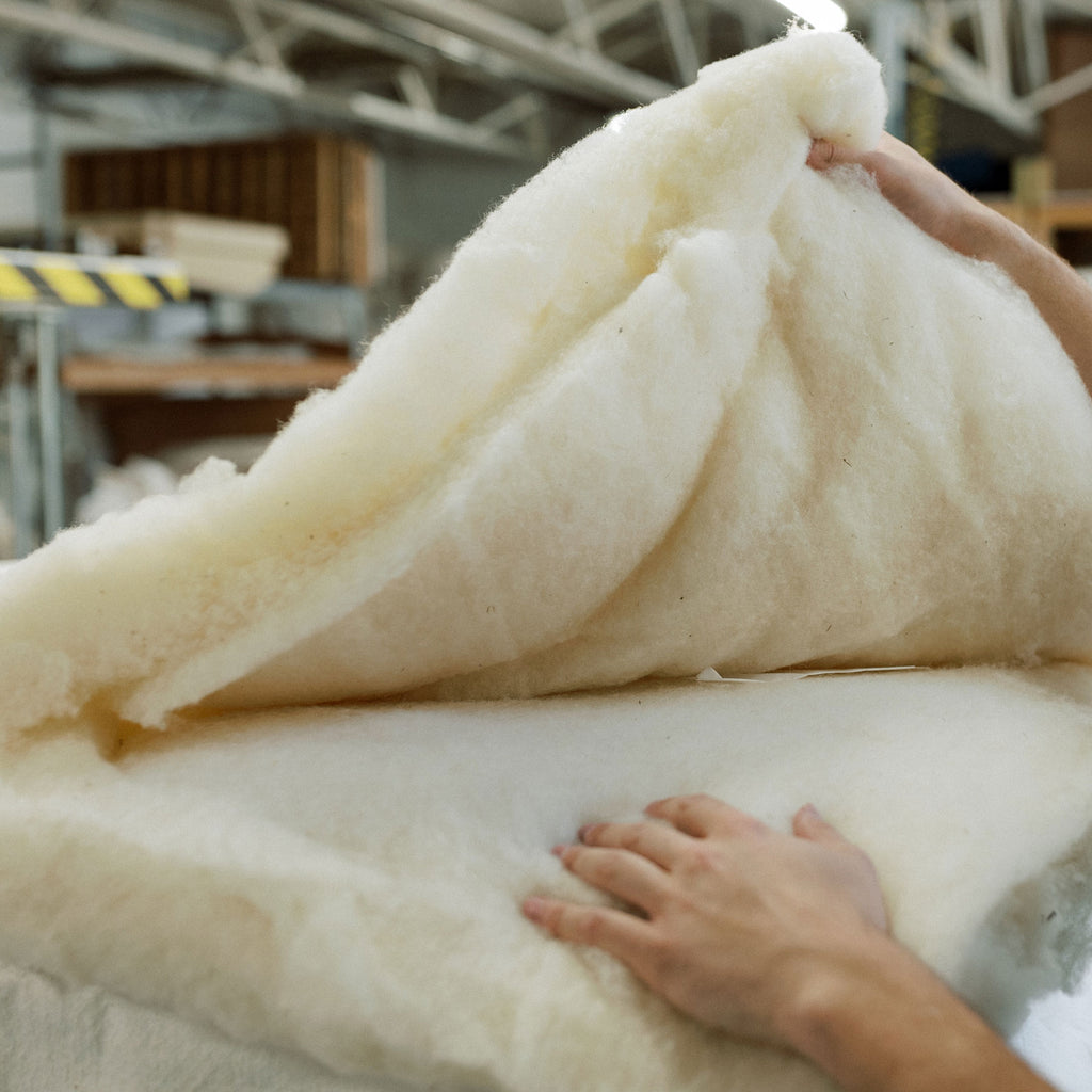 Inside look at the natural materials in the luxury trillium mattress by Harbor Springs Mattress Co.