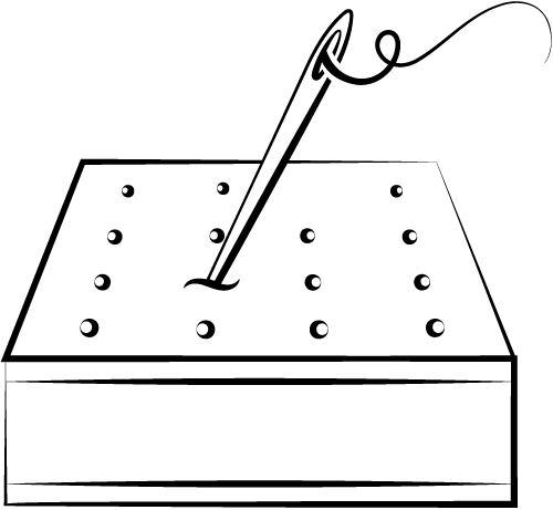 icon image of a needle going into a mattress to show how hand-tufted mattress as comfortable.