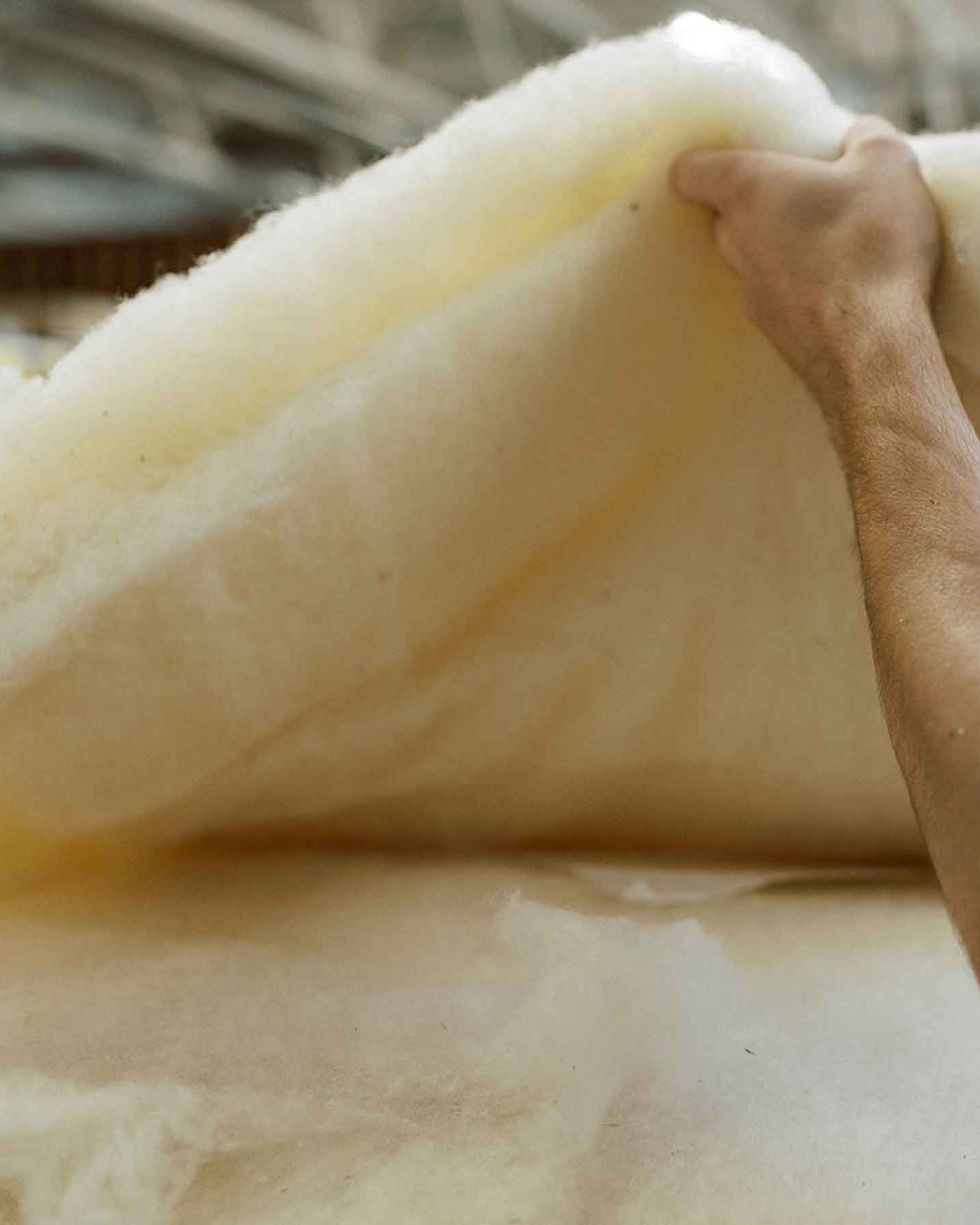 Michigan made wool batting that is used in mattress making at Harbor Springs Mattress.