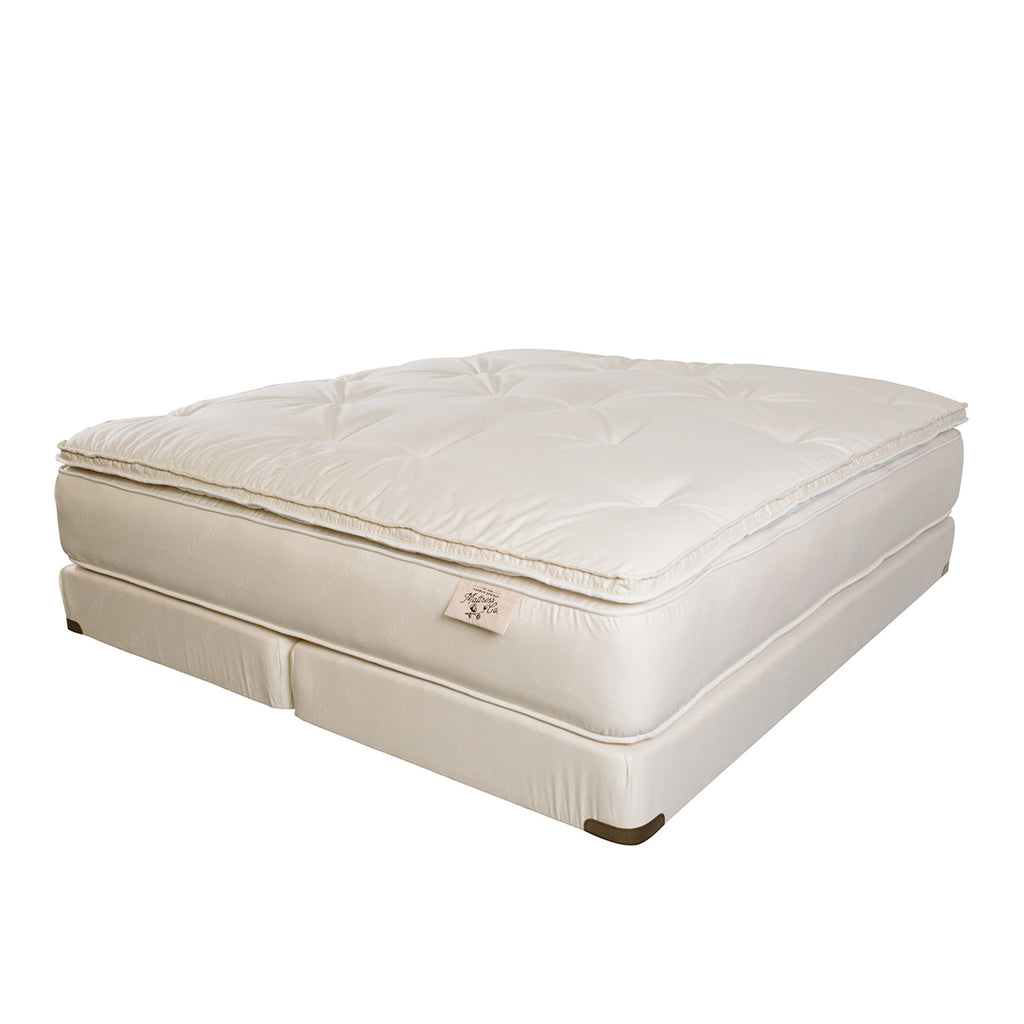 Side view of the luxury, all-natural Trillium mattress from Harbor Springs Mattress Co.